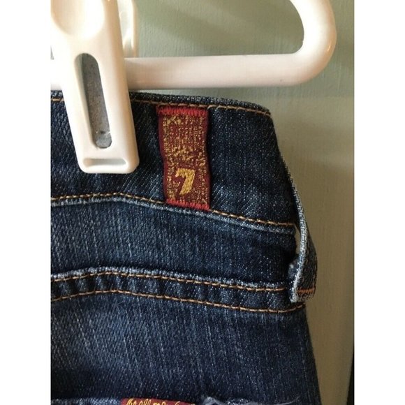 7 For all Mankind Bootcut in Nakita Blue Jeans Womens Size 31 distressed - Picture 6 of 11